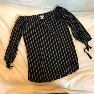 Split Sleeve Off the Shoulder Top